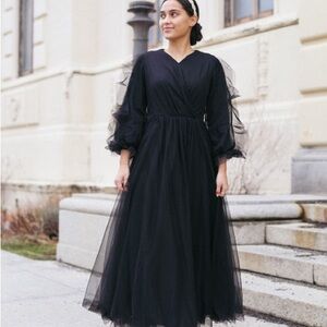 Elegant Black Tulle Dress